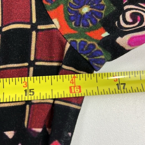 Desigual Women’s colourful 3/4 sleeve  crossover Midi Dress - Picture 8 of 10